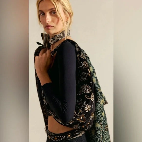 ❤️‍🔥 Free People~ Nashville Nights Beaded Black Bag 
New With Tags And Packaging - Picture 3 of 12